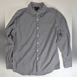 Porter & Ash Mens Button Down Shirt Medium Black White Gingham Preppy Dress Wear